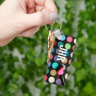 Llavero Purpurina monogramado Makeup Keychain