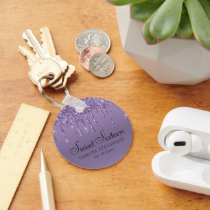 Llavero Purpurina morado de goteo   Lavender Sweet Diecisé