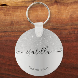 Llavero Purpurina ombre gris dorado holográfico Lluvia mod