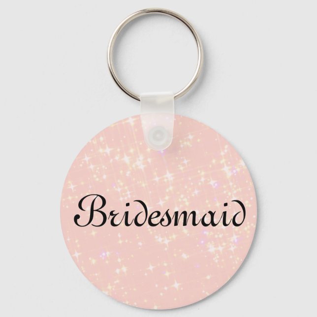 Llavero Purpurina Rosa Personalizada Bridesmaid (Anverso)