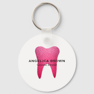 Llavero Purpurina rosado dental