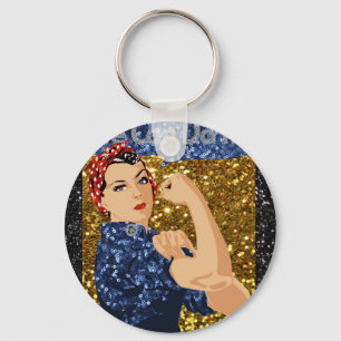 Llavero purpurina rosie the riveter