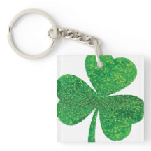 Purpurina Shamrock Acrylic Keychain - St. Patrick