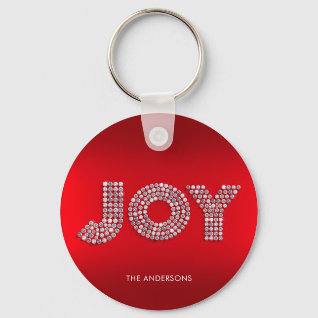 Llavero Purpurina Sparkle Diamond Navidades JOY Nombre per (Anverso)