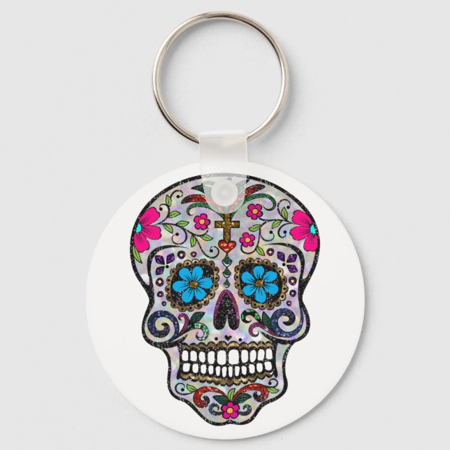 Llavero purpurina Sugar Skull (Anverso)