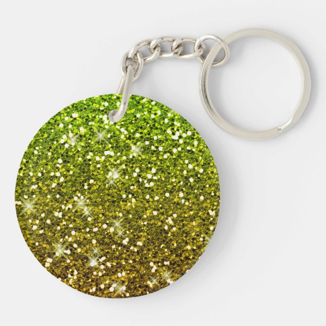 Llavero Purpurinas de oro verde brillante (Atrás)