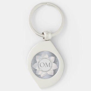 Llavero Purpurinoso plateado Elegant Lotus OM Keychain