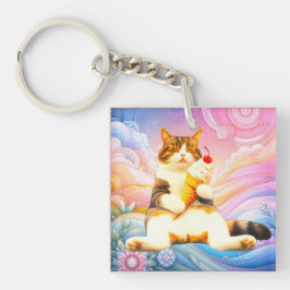 Llavero Purrfectly Asleep – Cat Holding Ice Cream Cone