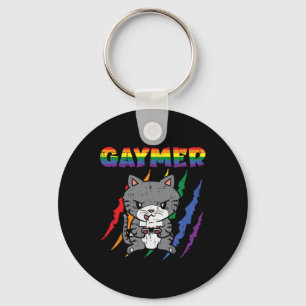 Llavero Purride Cat Video Game Gamer Lgbtq Rainbow Flag Ga