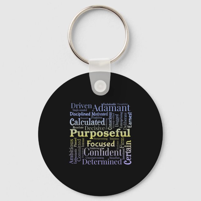 Llavero Purseful Word Cloud Art Achiever Motivation Insrat (Anverso)