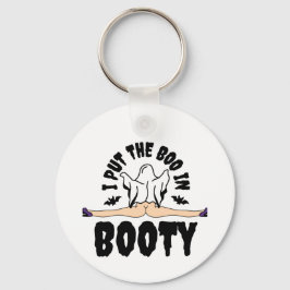 Llavero Puse el Boo en una mujer fantasma de Halloween.