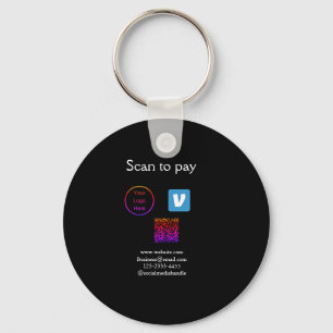 Llavero Q R código venmo scan para pagar añadir logotipo m