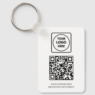 Llavero QR Blanco Diseño de Logo Empresarial Profesional