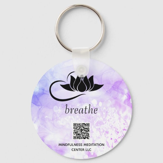 Llavero *~* QR - BREATHE Lotus Branding SWAG Keychain (Anverso)