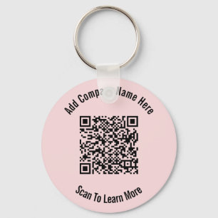 Llavero QR Code Black and Light Pink Business Template