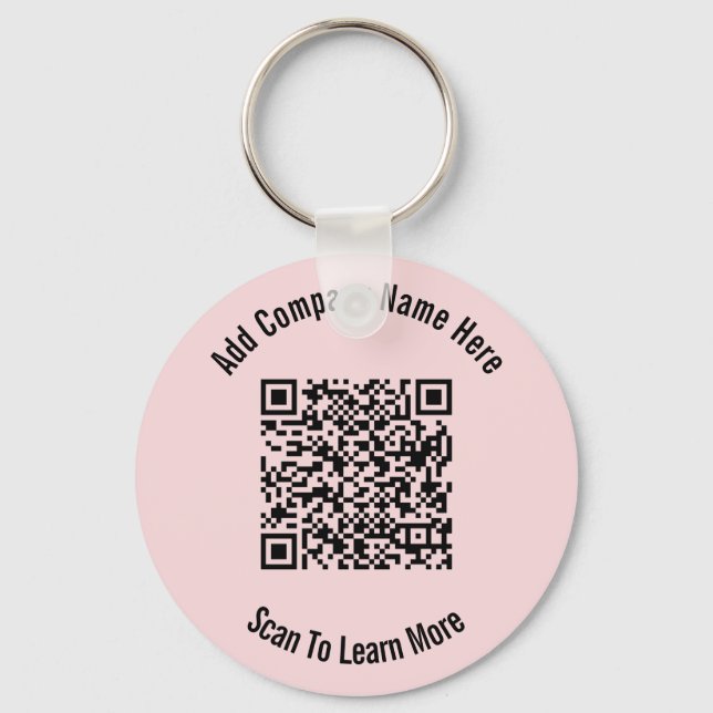 Llavero QR Code Black and Light Pink Business Template (Anverso)