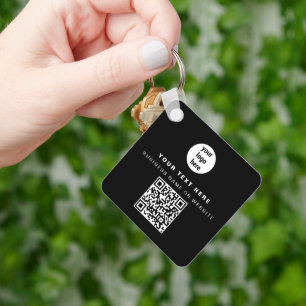 Llavero QR Code Business Logo Negocio Minimalista