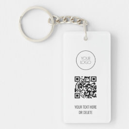 Llavero QR Code Business Logo Profesional Blanco y Negro