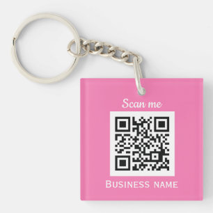 Llavero QR Code Business Logo Profesional Girona Rosa