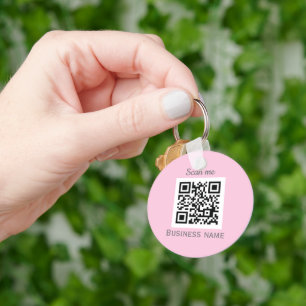 Llavero QR Code Business Logo Profesional Girona Rosa