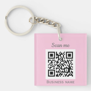 Llavero QR Code Business Logo Profesional Girona Rosa