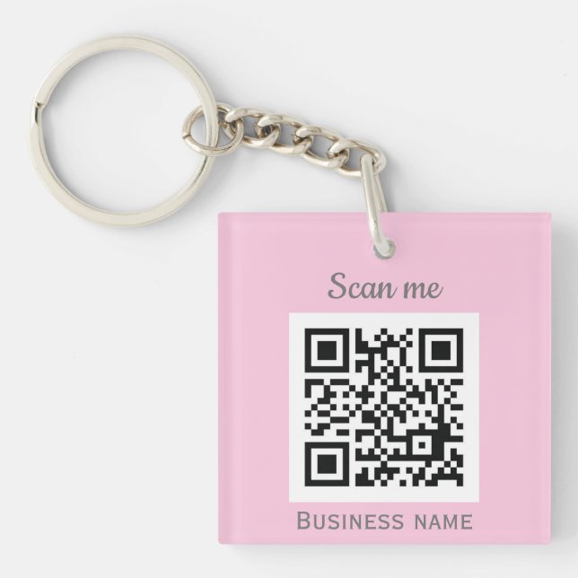 Llavero QR Code Business Logo Profesional Girona Rosa (Frente)
