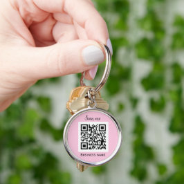 Llavero QR Code Business Logo Profesional Girona Rosa