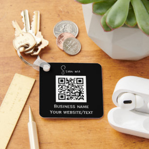 Llavero QR Code Business Logo Profesional Negro