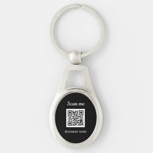 Llavero QR Code Business Logo Profesional Negro (Anverso)