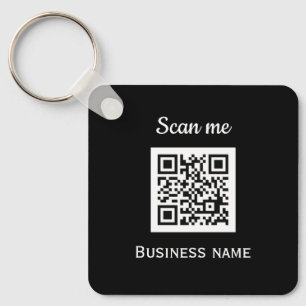 Llavero QR Code Business Logo Profesional Negro Moderno