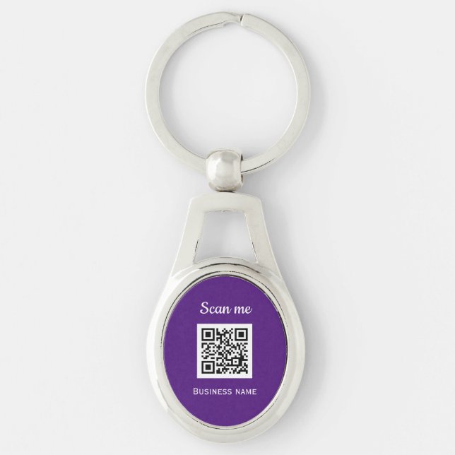Llavero QR Code Business Logo Profesional Purple Moderno (Anverso)