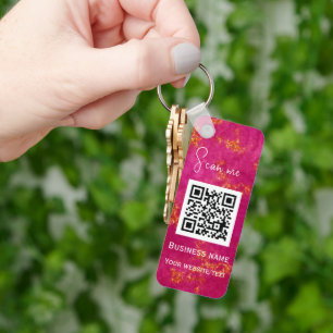 Llavero QR Code Business Logo Profesional Rosa