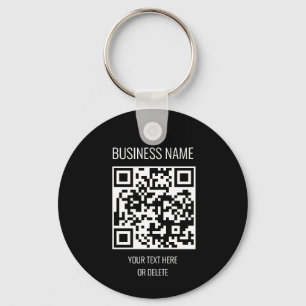 Llavero QR Code Business Profesional Círculo blanco negro