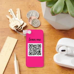 Llavero QR Code Hot Pink Elegant Business Company