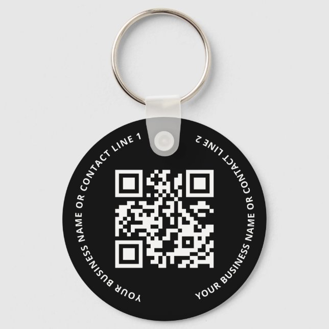 Llavero QR Code Logo Business Black (Anverso)