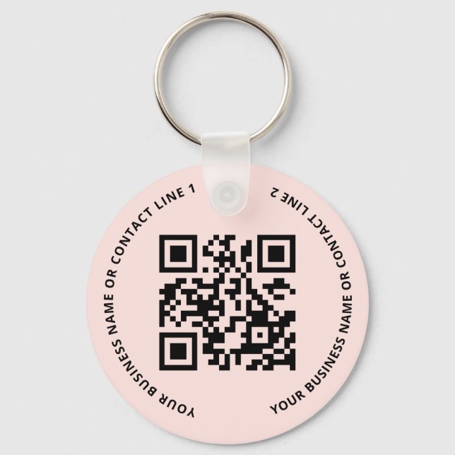 Llavero QR Code Logo Business Blush Pink (Anverso)