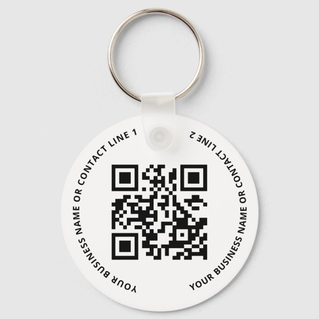 Llavero QR Code Logo Business White (Anverso)