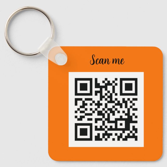 Llavero QR Code Neon Naranja Elegant Business (Anverso)