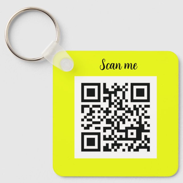 Llavero QR Code Neon Yellow Elegant Yellow Business (Anverso)
