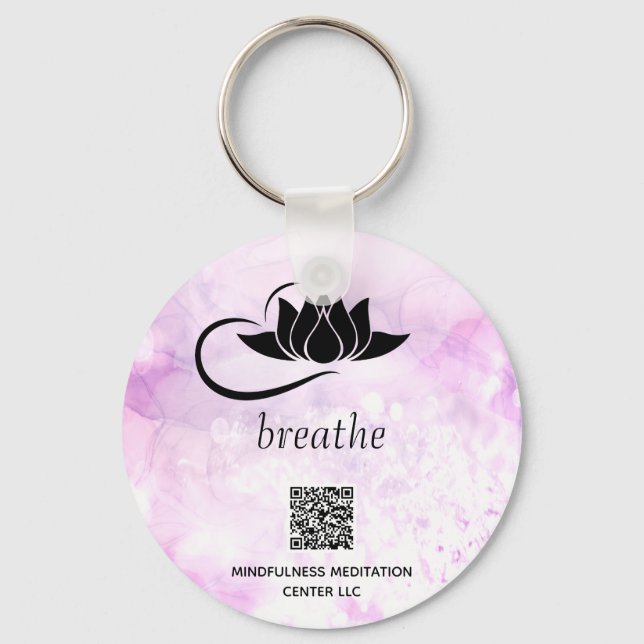 Llavero *~* QR rosa - BREATHE Lotus Branding SWAQ (Anverso)