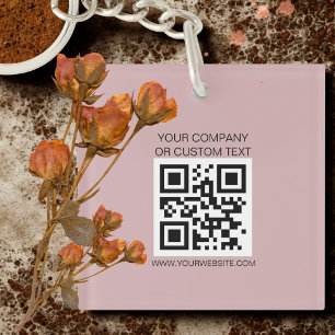 Llavero QRcode negro nombre de la empresa, texto personali