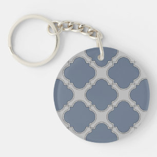 Llavero Quatrefoil azul-gris