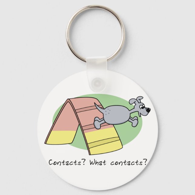 Llavero ¿Qué contactos? Keychain de la agilidad del perro (Anverso)