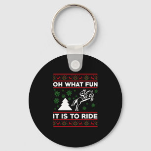 Llavero Qué divertido es montar a caballo UGLY Navidad