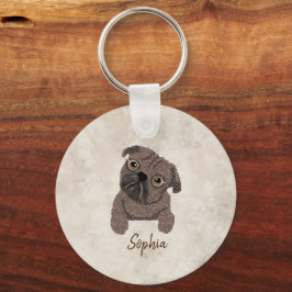 Llavero ¿Qué hay en un Pugaccino-Cute Perro-Pug?