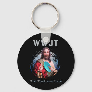 Llavero ¿Qué Lanzaría Jesús' Camiseta Divertida de Disc Go
