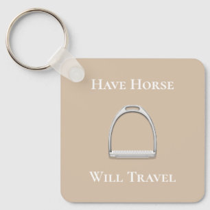 Llavero "Que los caballos viajen" Stirrup Iron Beige