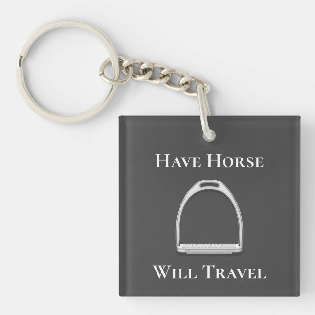 Llavero "Que los caballos viajen" Stirrup Iron Dark Gray (Frente)