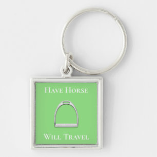 Llavero "Que los caballos viajen" Stirrup Iron Lime Green