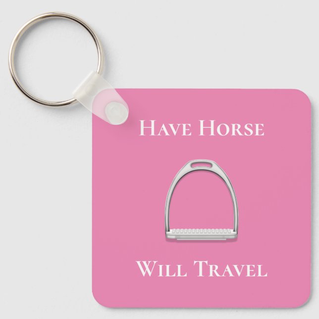 Llavero "Que los caballos viajen" Stirrup Iron Pink (Anverso)